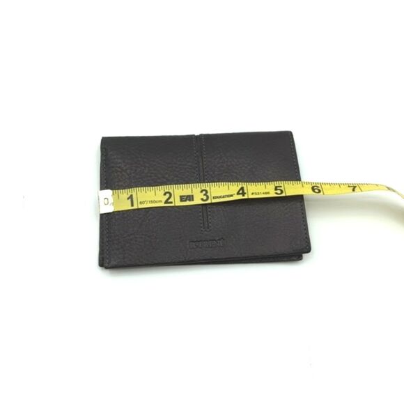 Roi Rene Made in Italy Black Trifold Pebbled Leather Wallet - Picture 6 of 7